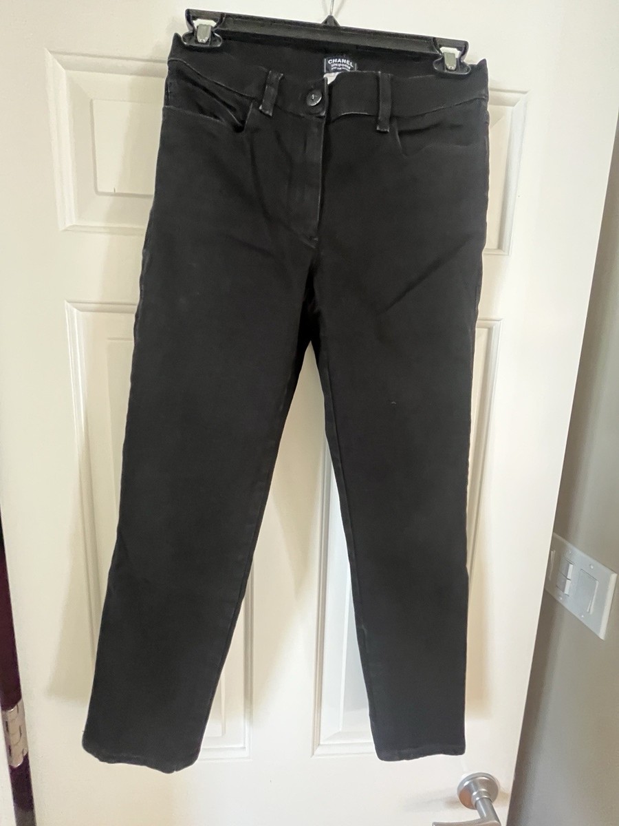 Chanel… Vintage Black Stretch Denim Uniform Jeans…Sz 34/2 | eBay