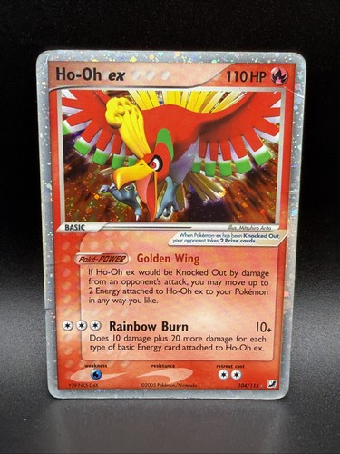 Ho-Oh ex EX Unseen Forces Holo Ultra Rare 104/115 English 2005 Silver Border