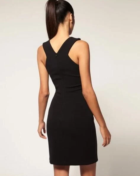 AQUA/AQ Cocktail LBD Dress AQ Black Embroidered Sleeveless UK10*GREAT COND* £190 - Image 2 of 4