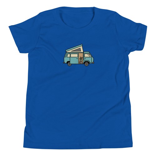 Dog in Van Camper Vanagon T3 Westy Unisex Boy Girl Youth T-Shirt Cute Gift NEW - Picture 6 of 11