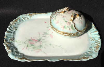 ANTIQUE W.G. & Co. France Powder Bowl Dish T & V France Vanity Tray RARE 1890 s