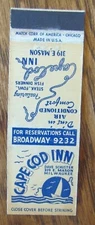 MILWAUKEE, WISCONSIN: CAPE COD INN 1950s MATCHBOOK MATCHCOVER (DAVE SCHUSTER) -E