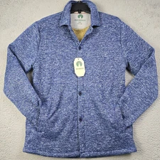 Weatherproof Sherpa Shirt Jacket Mens Medium Outside Fleece Shacket Button NWT