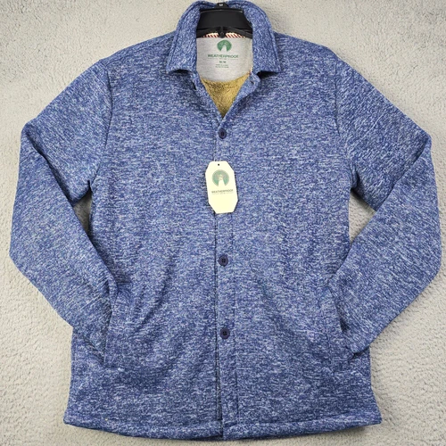 Weatherproof Sherpa Shirt Jacket Mens Medium Outside Fleece Shacket Button NWT video thumbnail