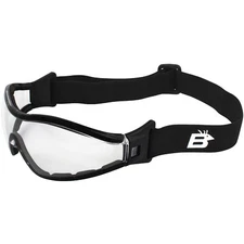 Birdz Boogie Foam Padded Motorcycle Goggles Black Frames Clear Anti-Fog Lenses