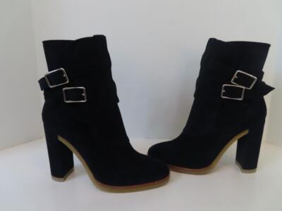 NWOB Gianvito Rossi Navy Suede Ankle Double Adjustable Buckle Boots EUR 39