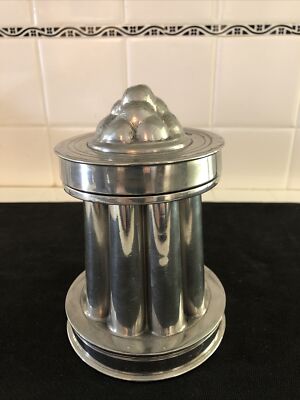 Antique Pewter Ice Cream Mould/Mold Three Section Strawberry Ice Cream