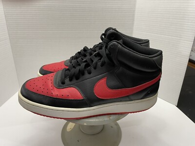 Nike Court Vision Mid Mens DM8682-001 Black University Red Shoes