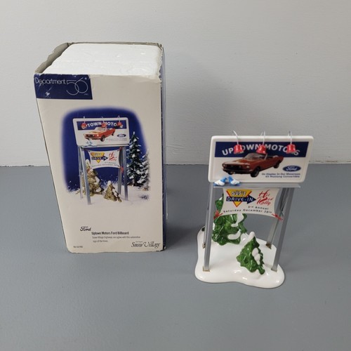 Department 56 Snow Village Uptown Motors Ford Billboard Sign Accessory - Thumbnail 3