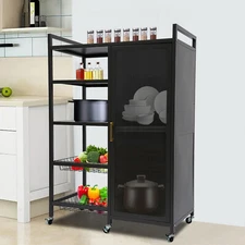 4 Tiers Mobile Storage Cabinet Daily Necessities Organizer Kitchen Organize Rack