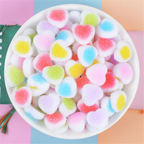 18mm Assorted Soft Resin Flatback Heart Shape Candy Sweets Craft Charms 20-pack - Picture 1 of 5