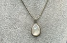 Sterling Silver, M.O.P. Tear Drop Pendant Necklace