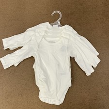 Bundles Baby Place Size 0-3 Months White Unisex Baby Bodysuit 4-Pack NWT Flaws 