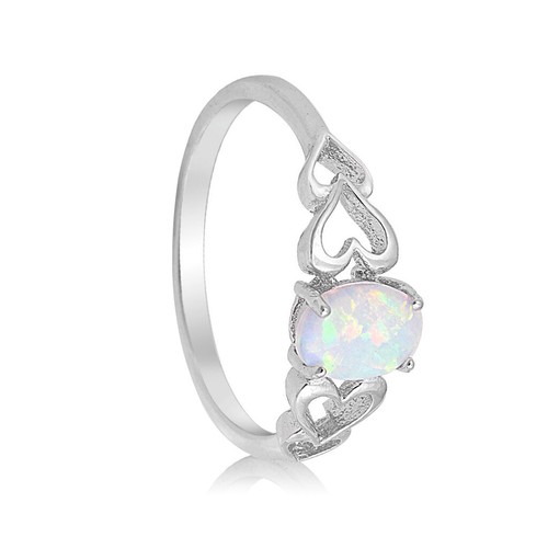 925 Silver Fashion Jewelry Opal CZ Women Wedding Engagement Party Ring Size 6-10 - Picture 4 of 11