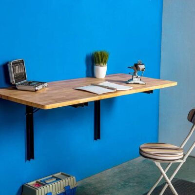 Wall Mounted Folding Workbench Heavy Duty Fold Down Table 500Lbs Utility Shelf