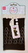NWT La Deda Women's Lace Trimmed Chocolate Brown Boot Toppers OSFM