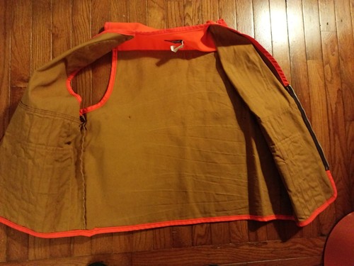 Saftbak Canvas Hunting Vest Orange North American Hunting Club Large Ammo Holder - Picture 4 of 9