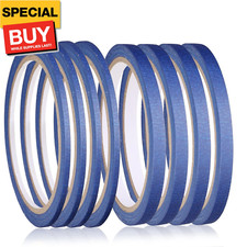 8 Rolls Pinstripe Tape, Masking Tape in 1/8, 1/4 inch, Thin Painters Tape Black