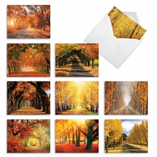10 All Occasion Blank Note Cards - Fall Foliage M4971OCB-B1x10