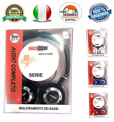 CUFFIE DIGITAL STEREO CON CAVO DA 5 METRI PER TV GAMING PLAYSTATION FILM  MUSICA | eBay