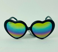Trend Sunglasses For Women Teens Heart, 100 UVA-UVB Protection, Black Mirrored