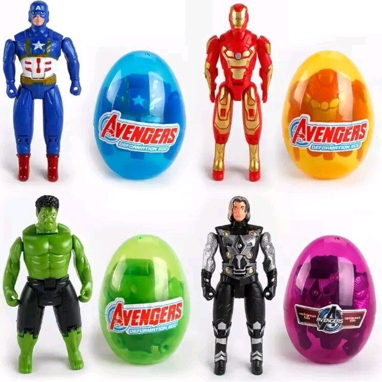 Avengers Toy Figures HULK, THOR, CAPTAIN AMERICA, IRON MAN EGG SET LOT NEW RARE