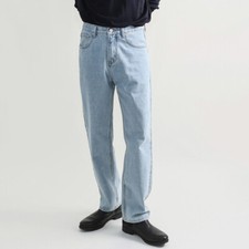 Pantaloni Denim Casual Uomini Jeans Dritti Hip Hop Blu Slim Retro