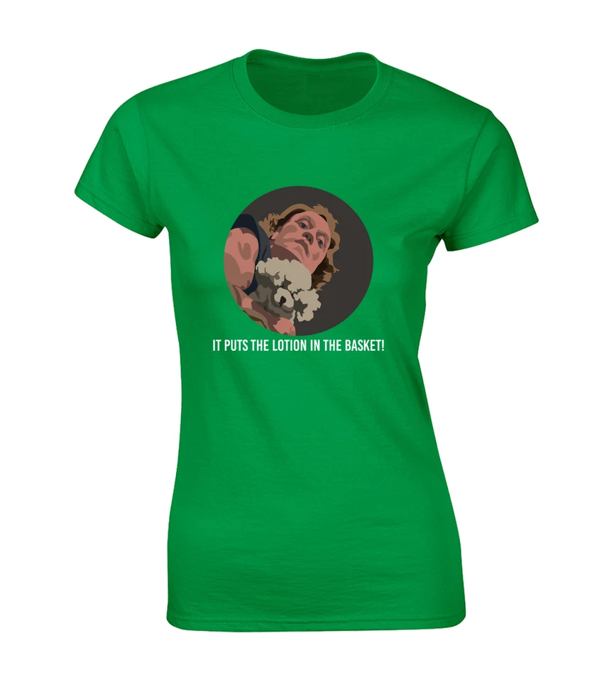 IT PUTS THE LOTION LADIES T SHIRT FUNNY BUFFALO BILL SERIAL KILLER HANNIBAL TOP - Image 4 of 4