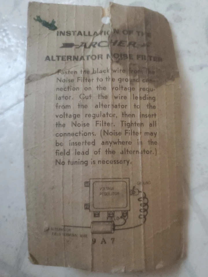 VINTAGE Archer Alternator Noise Filter Clear Reception Mobile CB Ham Rig NEW NOS - Image 2 of 2