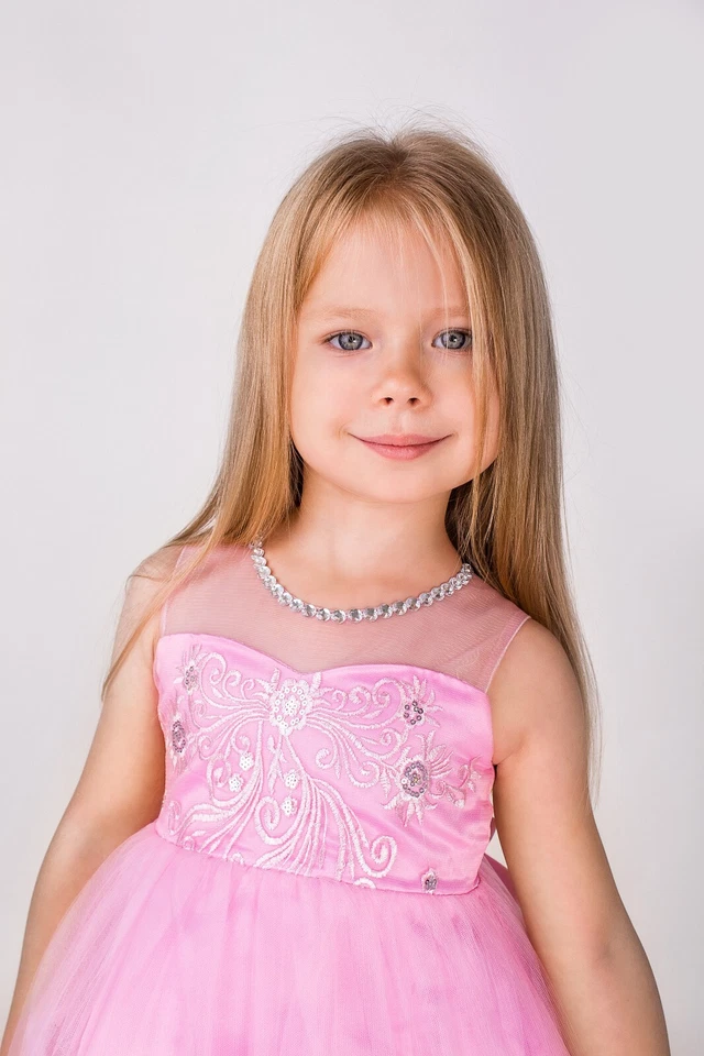 Vestido formal para niños con flores de fiesta de princesa boda dama de honor cumpleaños Foto 2 de 4