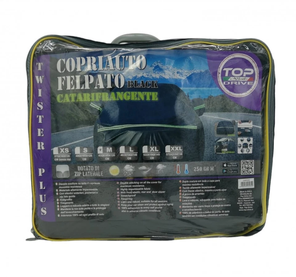 TELO COPRIAUTO COPRI AUTO FELPATO CATARIFRANGENTE ANTIGRANDINE NEVE PIOGGIA SOLE - Immagine 2 di 2