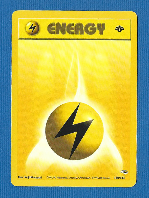 LIGHTNING ENERGY 2000 POKEMON GYM HEROES 1ST EDITION CARD 130/132 NM-MT