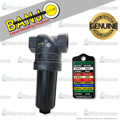 Genuine Banjo LST100-30 - 1'' x 1'' T Line Strainer 30 Mesh | Bonus Mesh Keychain