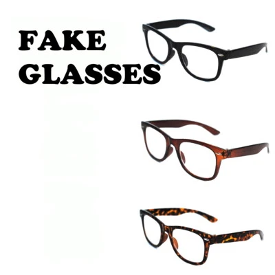 Trendy Fake Glasses Mens Ladies Nerd Retro Geek Black Brown Havana Tortoiseshell