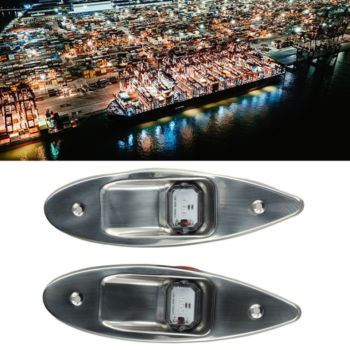 2x Red+Green Marine Boat Universal Navigation LED Side Light 12V Lamp Kit - Picture 8 of 24
