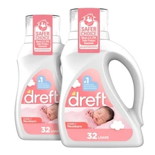 	Dreft Newborn Baby Laundry Detergent HE Compatible 32 Loads 2 Pack	