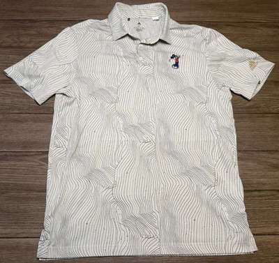 Adidas Golf Disney Mickey Mouse Embroidered Polo Shirt Green Size Medium