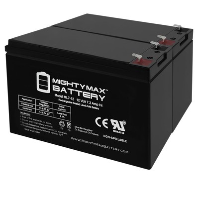 Mighty Max 12V 7Ah SLA Battery Replaces Eaton Powerware PW9120-1500 - 2 Pack