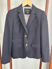 J.Crew Schoolboy Wool Blend Blazer Women's 2 Navy Long Sleeve Collared Pockets
