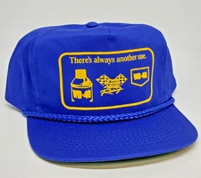 Vintage 90s WD40 Auto Plus Parts Racing SnapBack Hat Cap Royal Blue