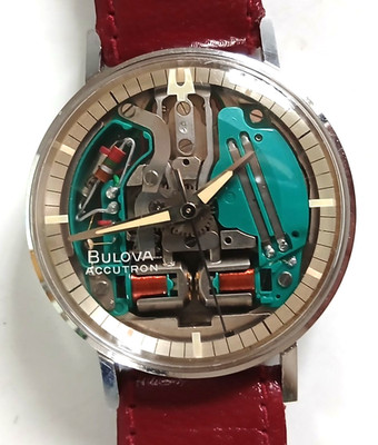 RARITÄT  Bulova Accutron Spaceview Vintage Stimmgabeluhr  -   Spulen unten