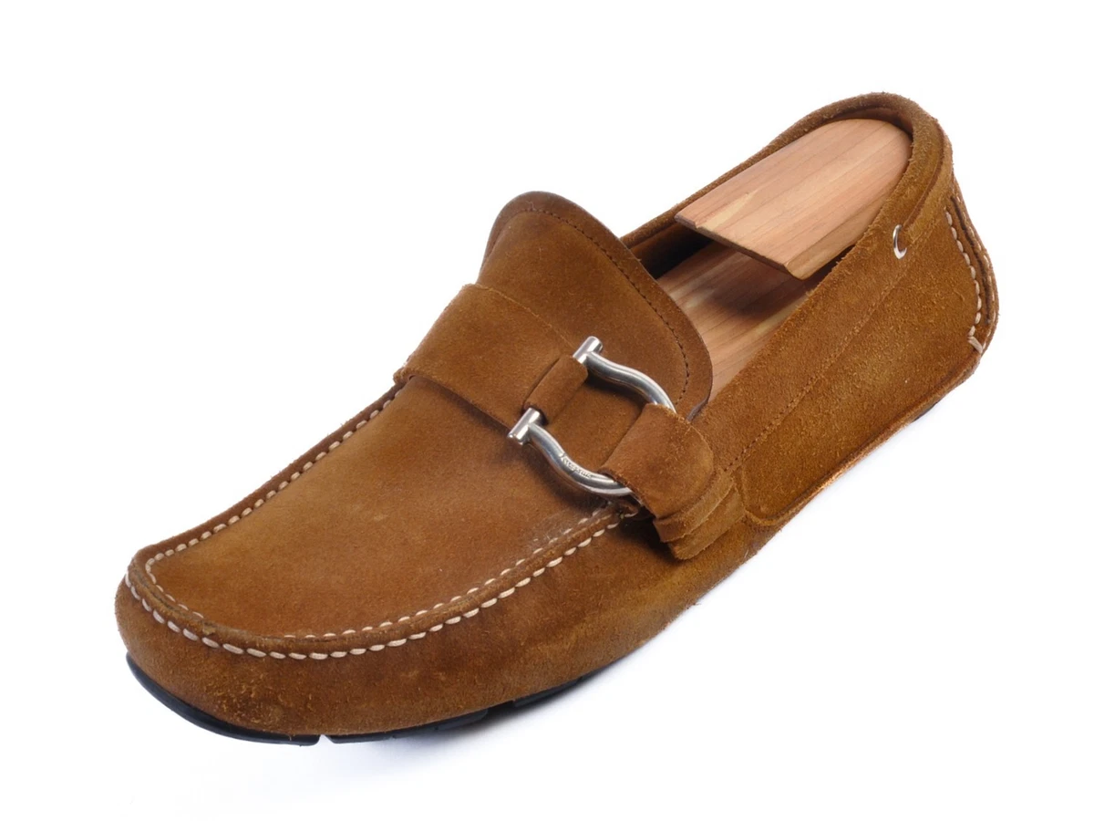 Salvatore Ferragamo Brown Suede Casual Shoes for Men for  display picture 2