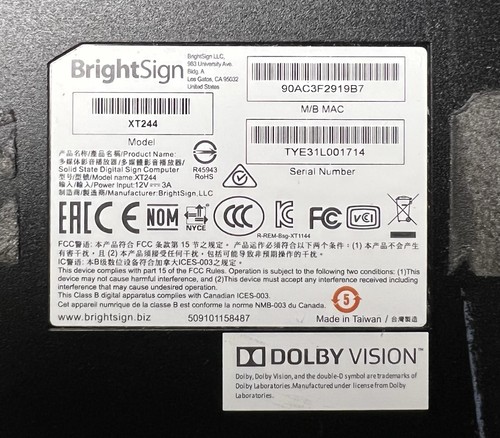 Brightsign XT244 (No Cable) - Picture 2 of 5