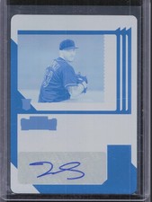 2022 Panini Chronicles #59 Thomas Szapucki Contenders Cyan Plate Auto 1/1