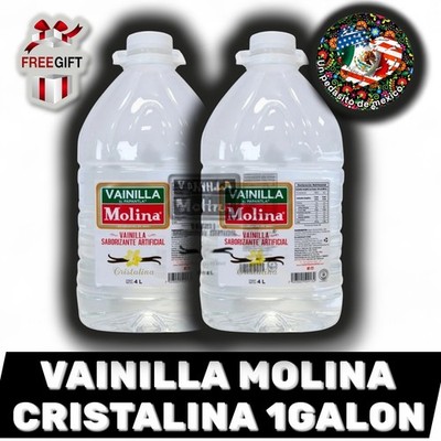 X2 Vainilla Molina Cristalina De 4 Litros-Galón Transparente Saborizante 0 ZUGAR