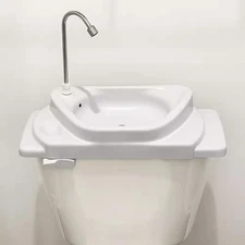 Sinkpositive Greenflow Toilet Tank Sink in Crisp White