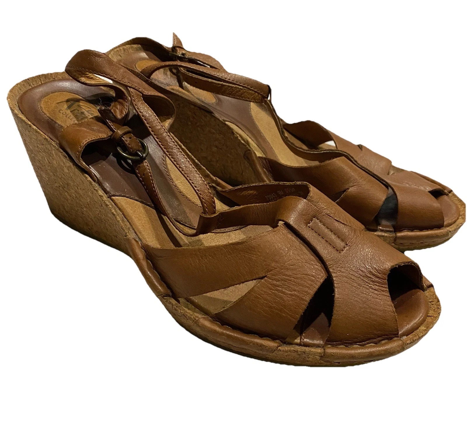 Sandali Clarks Artisan donna 9M beige marrone alameda pelle sughero zeppa cinturino