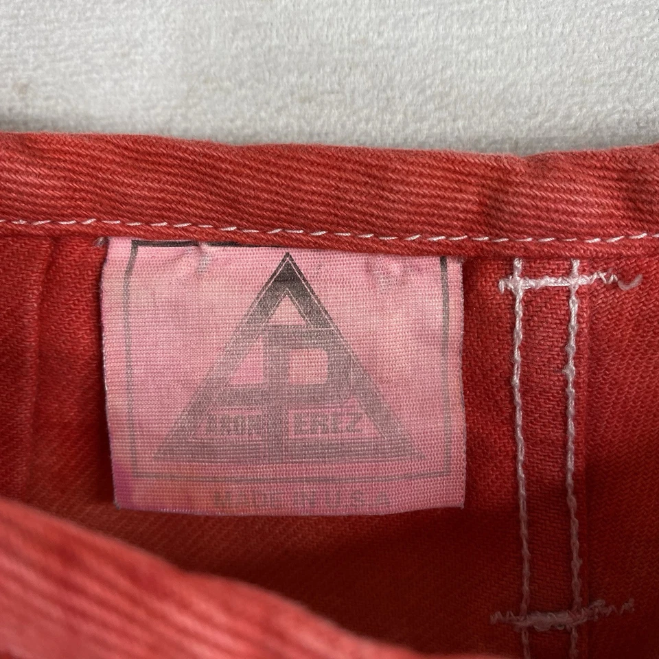 Pantalones Cortos Erez De Colección Talla 2 Rojo Blanco Azul Tachonado Denim Corte Dobladillo Crudo Hecho en EE. UU. Foto 3 de 4