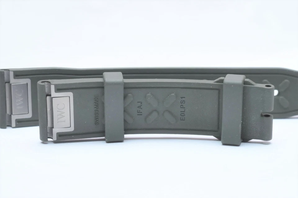 Correas de goma IWC Schaffhausen genuinas OEM 20 mm 20/18 liberación rápida verde oliva Foto 4 de 4