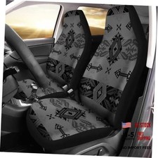 Grey Aztec Southwest Print Automobile Seat Cover Sets Gray Black Aztec Print